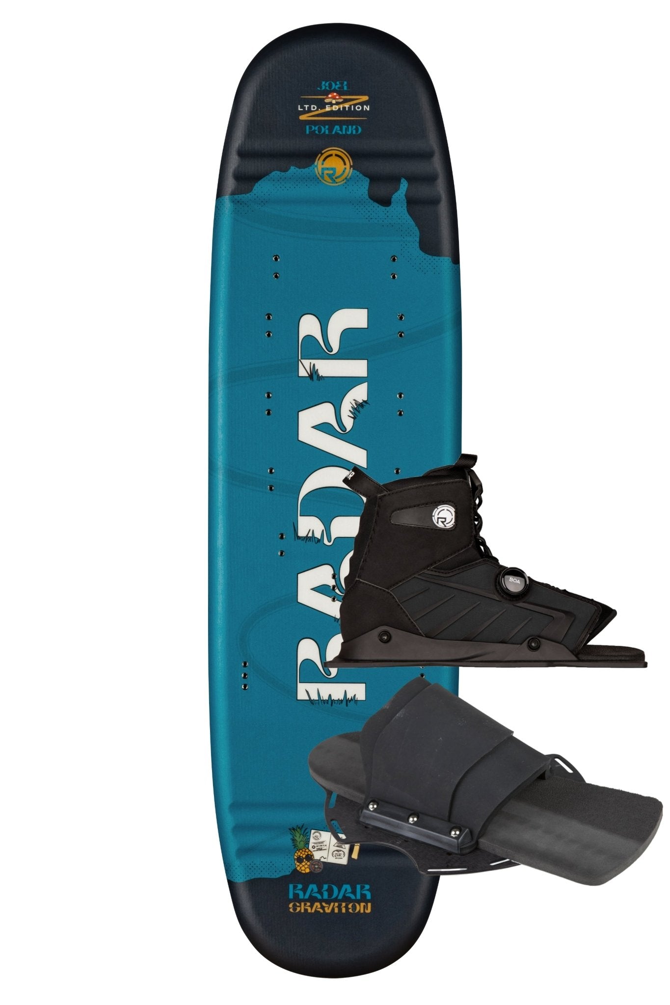 2026 Radar Graviton Trick Ski Joel Poland JP Spruce Blue - Radar260160ED - 41 - Vector Boa Graviton RTP - US 5 to 8