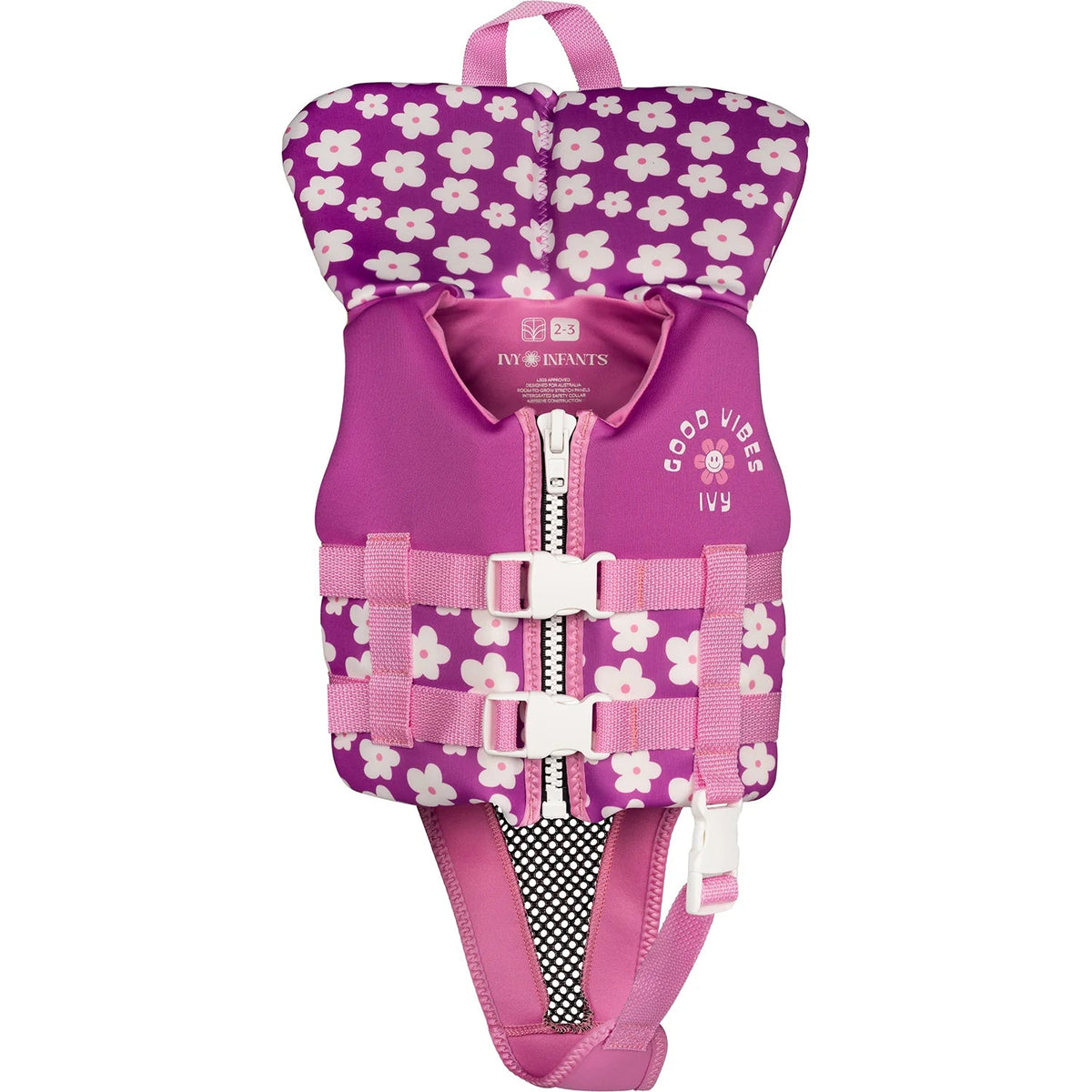 2027 IVY INFANT VEST WITH COLLAR -Ivy271700-Purple Flowers-0 to 1