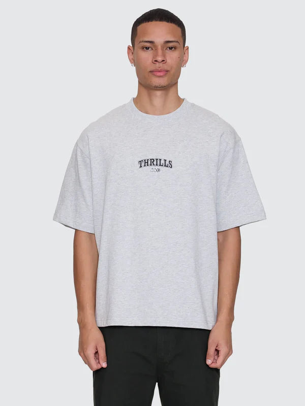 Victory Embro Box Fit Oversize Cropped Contrast Stitch Tee