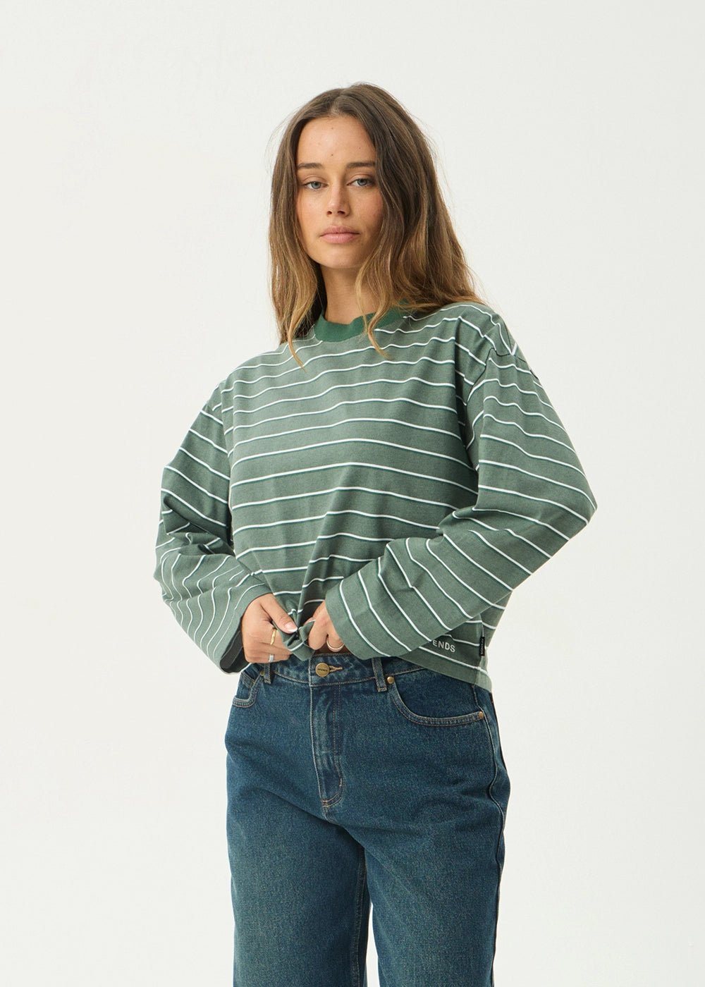 Altitude - Recycled Long Sleeve Tee - AfendsW262061- Pine Stripe-S