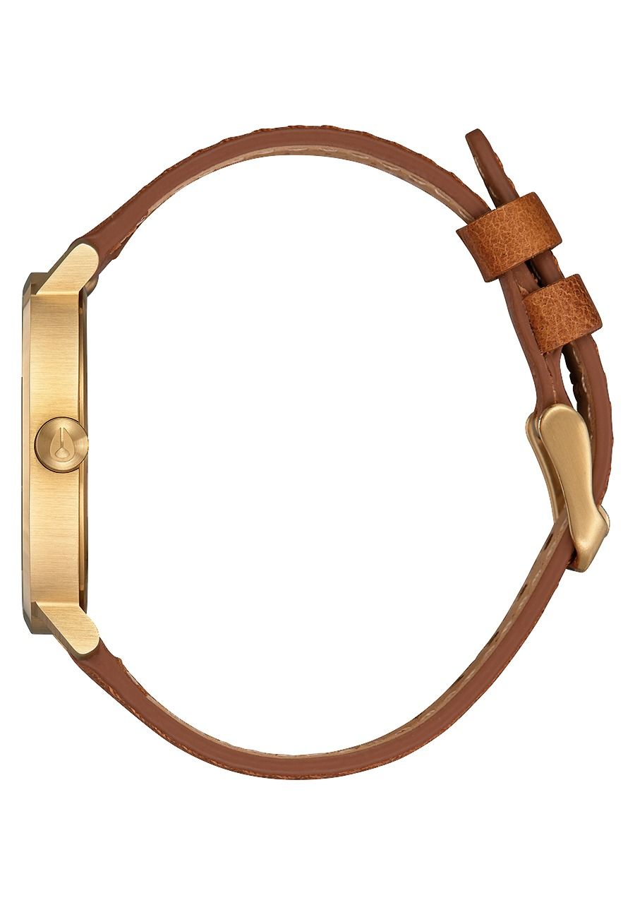 Arrow Leather Watch - Nixon3608700869988 - Gold/White/Saddle