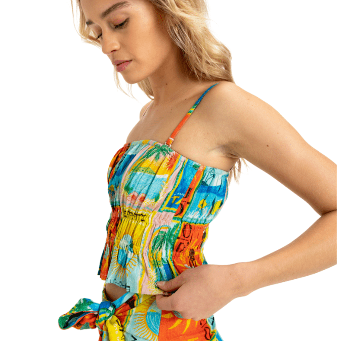 Atlas Palmy Daze Young Womens Top - RoxyERJWT03669 - XBYR - Atlas Atlas Print - L