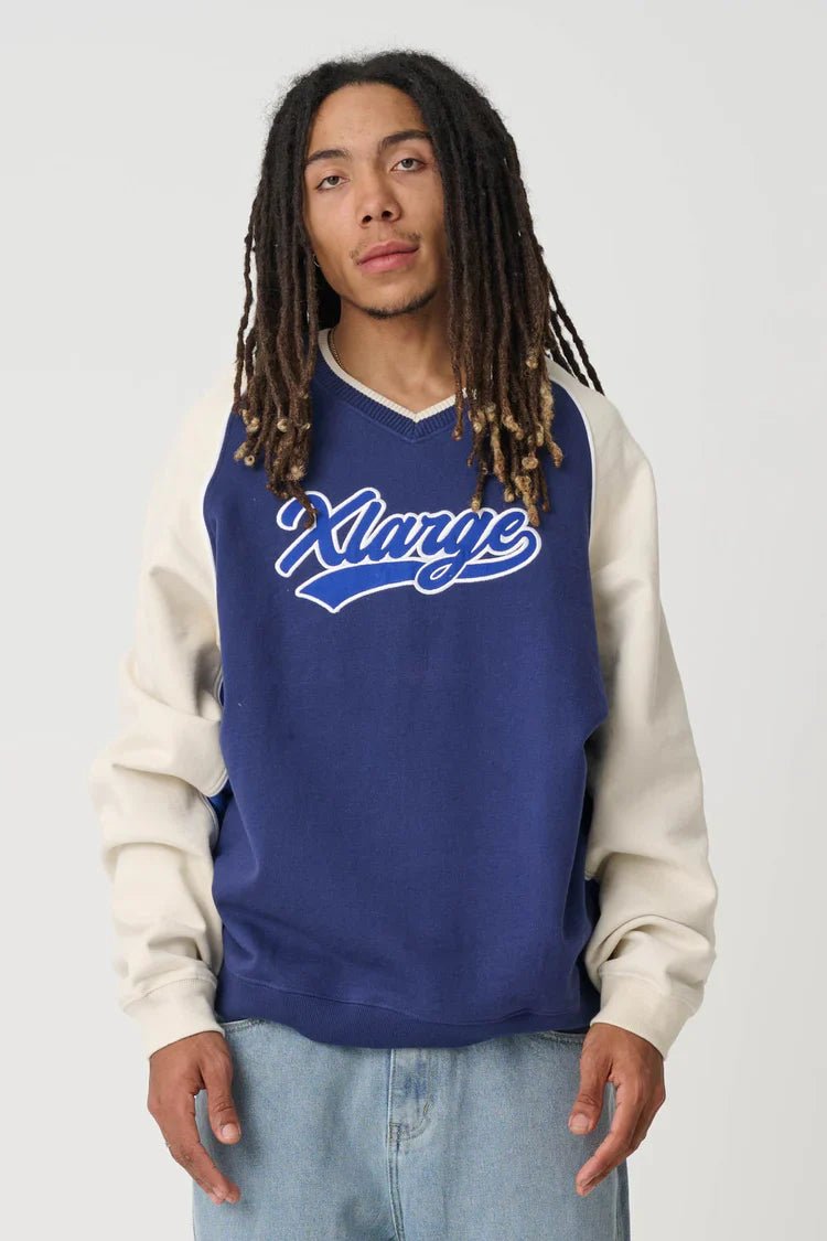 Baseball Raglan Crew - XlargeXL025W1204 - Navy - L