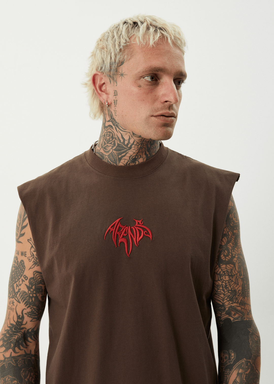 Bats - Recycled Sleeveless Tee - AfendsM253085 - COFFEE - S