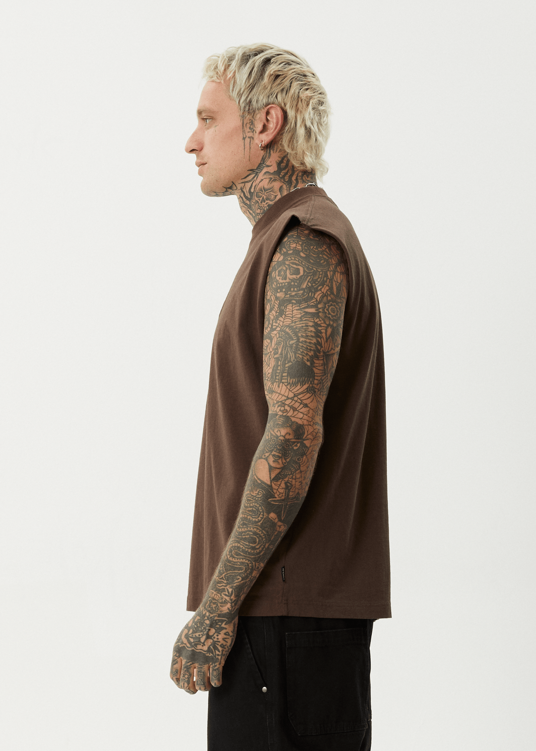 Bats - Recycled Sleeveless Tee - AfendsM253085 - COFFEE - S