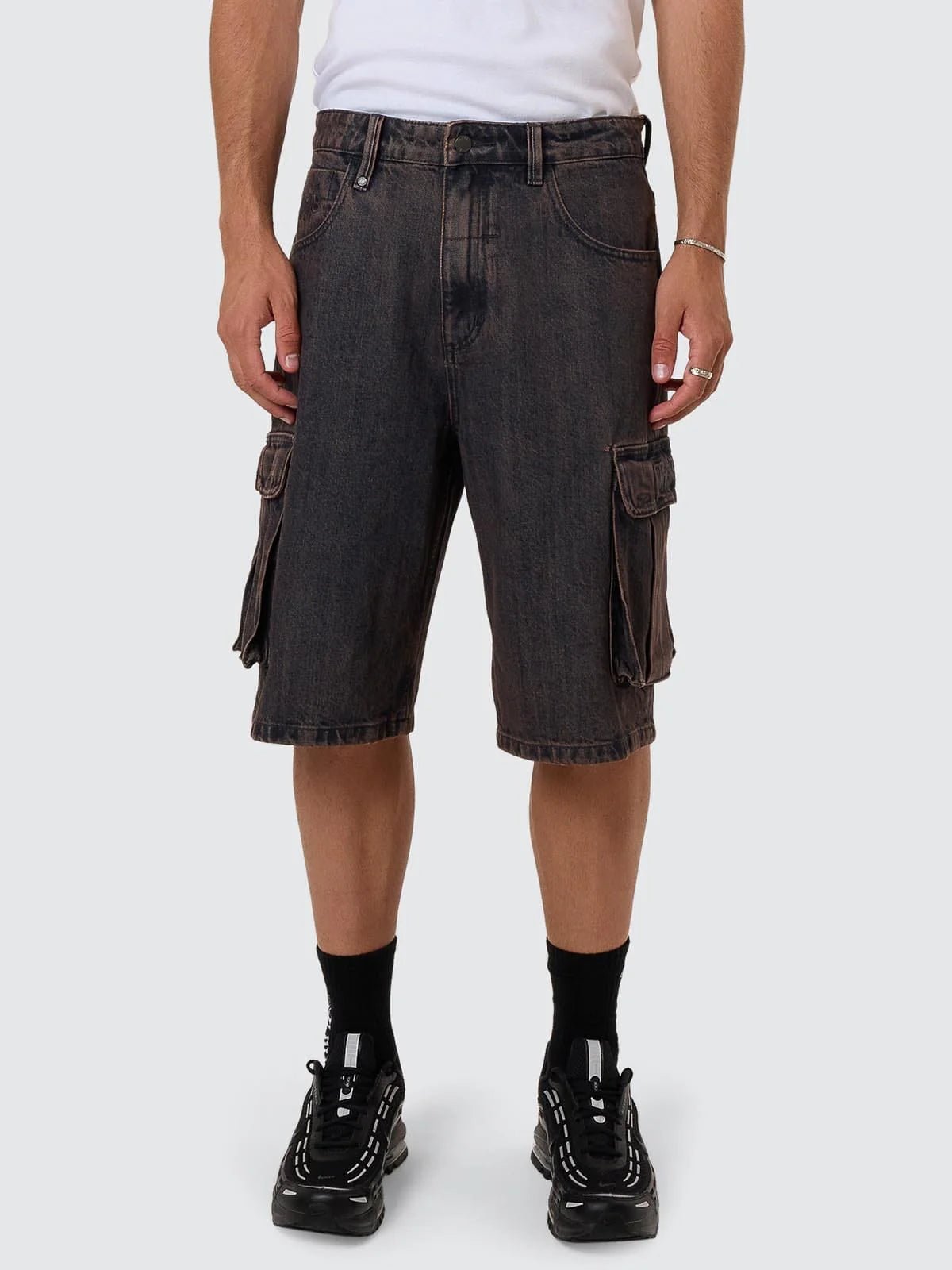 Big Slacker Denim Cargo Short - Berry Black - ThrillsTDP - 327I - Berry Black - 26