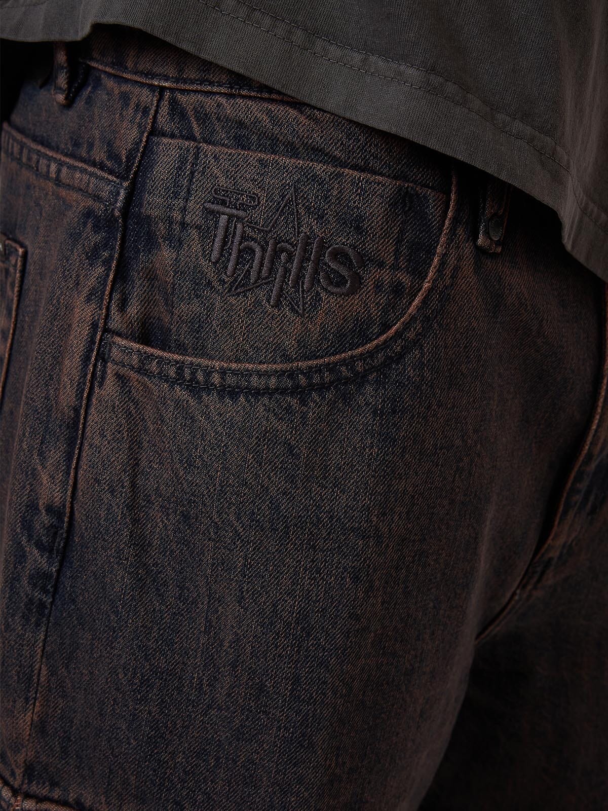 Big Slacker Denim Cargo Short - Berry Black - ThrillsTDP - 327I - Berry Black - 26