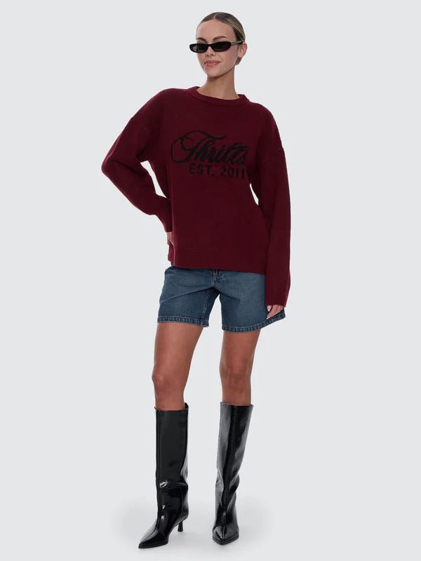 Bloodlines Knit Sweater -ThrillsWTA26-207H-New Maroon-6