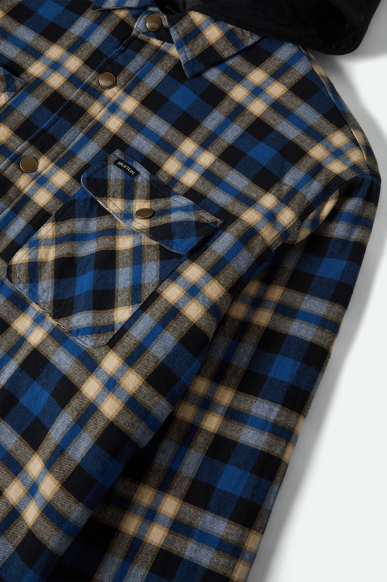 BOWERY QUILTED HOODED JACKET - Brixton1469-NAVY/CREAM-S