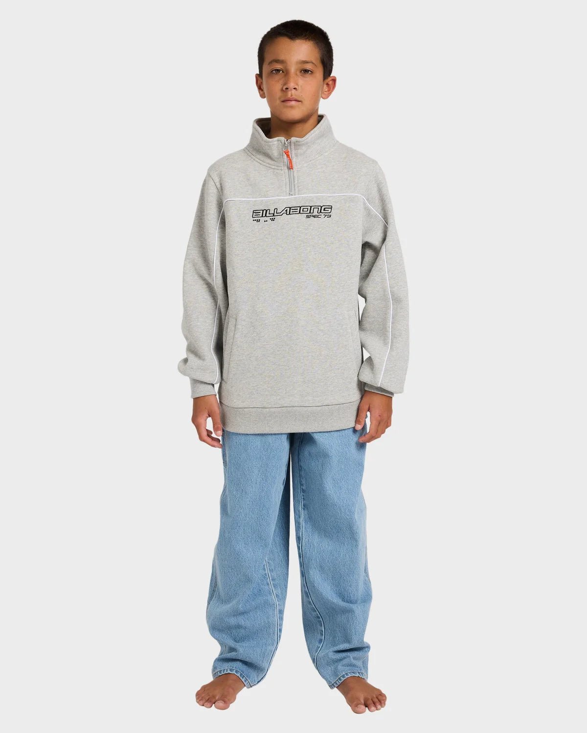 BOYS SPEC 1/4 ZIP - BillabongUBBFT00163-LIGHT GREY HEATHER-XS/8