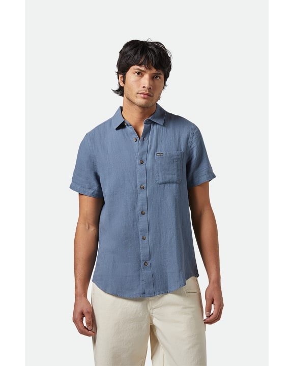 CHARTER ORG CTTN S/S WVN - Brixton1439 - AZURE BLUE - S