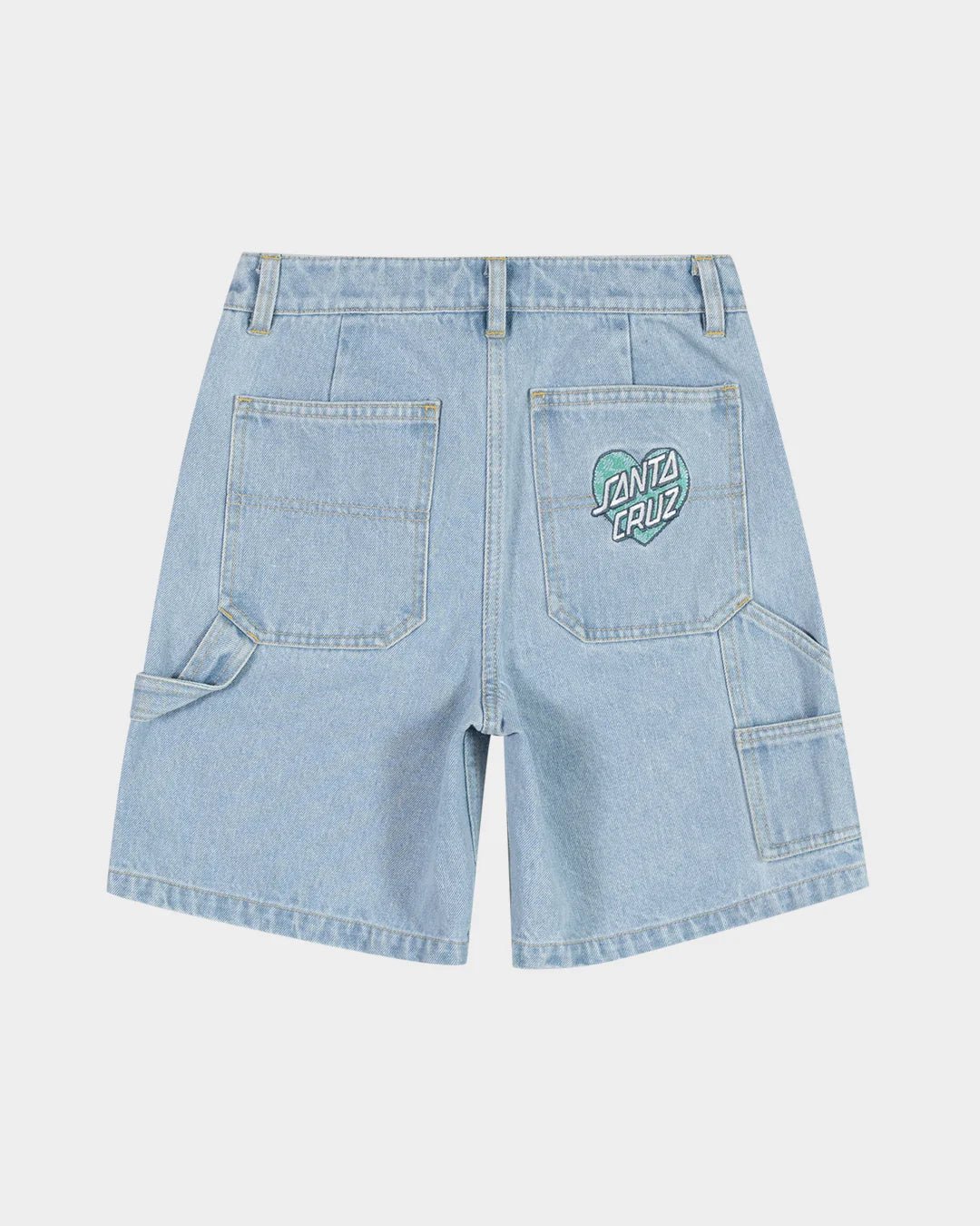 CHECKER HEART DOT CARPENTER JEAN SHORTS - Santa CruzSG225 - SH01 - LIGHT WASHED INDIGO - 8
