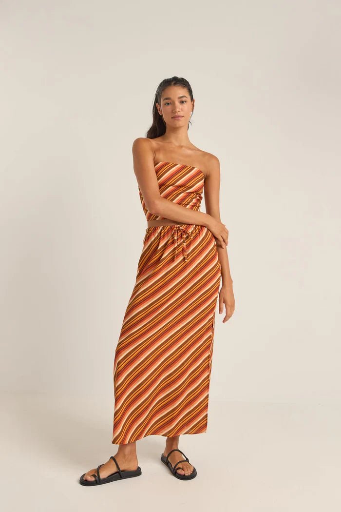 Chica Stripe Strapless Top - Rhythm1024W - FT04 - BRO - Brown - 10