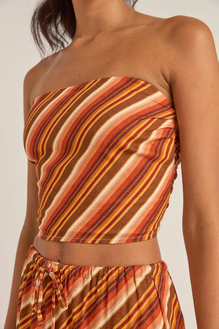 Chica Stripe Strapless Top - Rhythm1024W - FT04 - BRO - Brown - 10