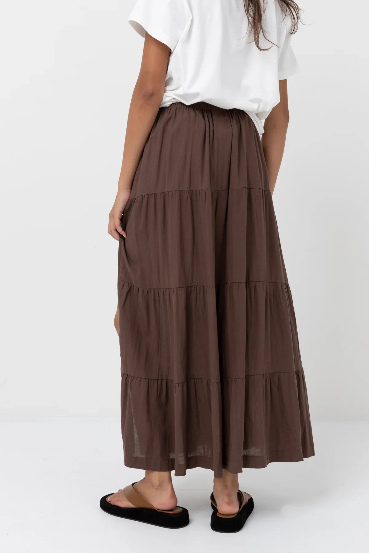 Classic Tiered Maxi Skirt - RhythmCLA24W - SK0Q - CHO - Chocolate - 10
