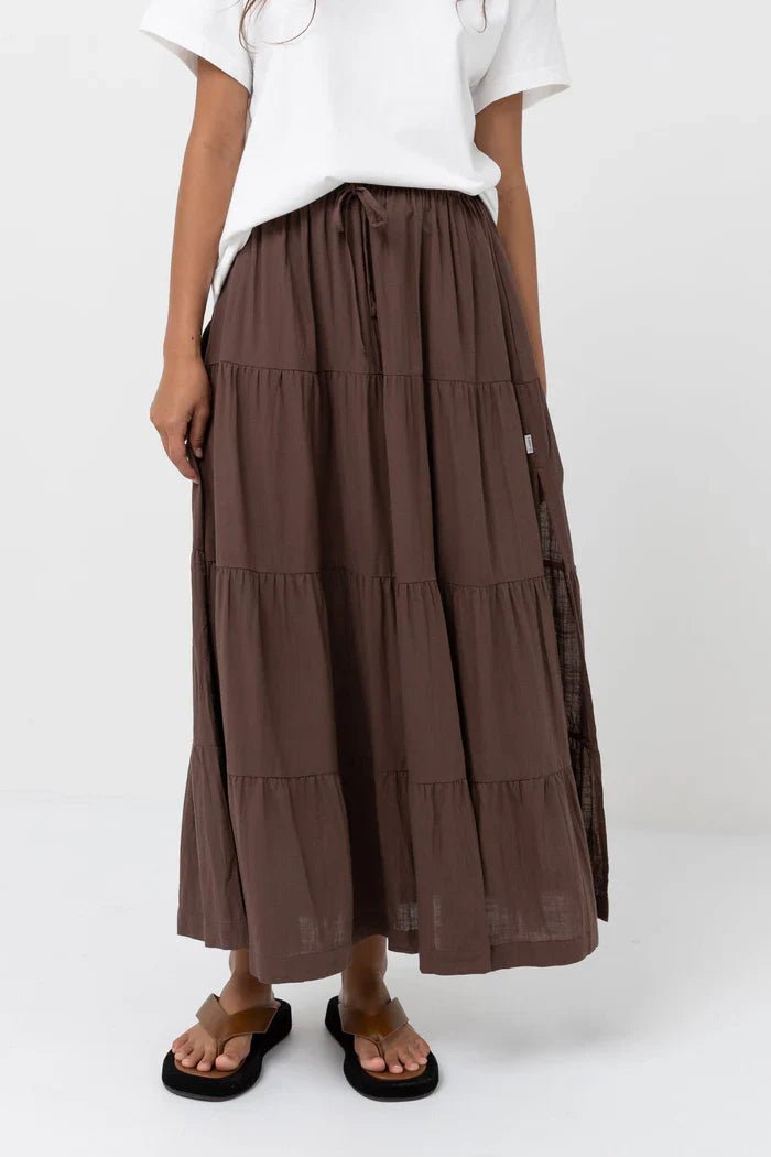 Classic Tiered Maxi Skirt - RhythmCLA24W - SK0Q - CHO - Chocolate - 10