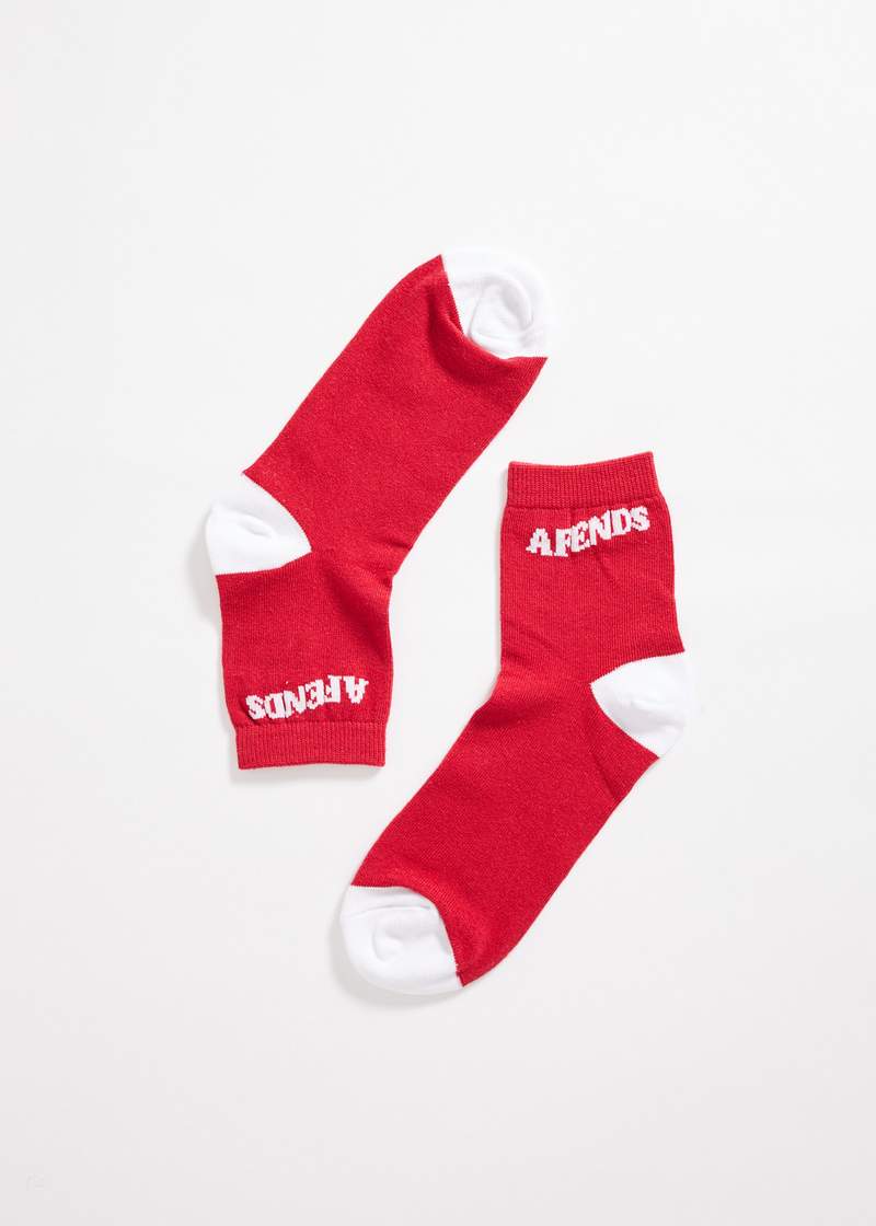 Connect Hemp Crew Socks - AfendsA214673 - DER - Deep Red - 1SZ