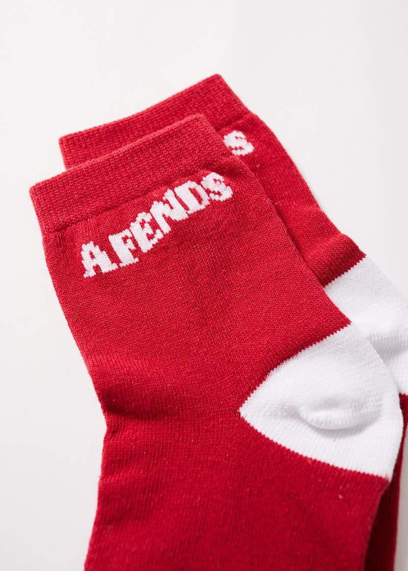 Connect Hemp Crew Socks - AfendsA214673 - DER - Deep Red - 1SZ