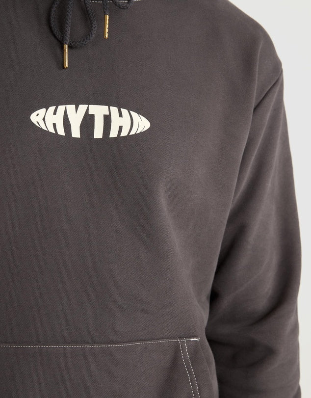 CONTRAST STITCH HOOD - RhythmC0524M - FL01 - CHARCOAL - M