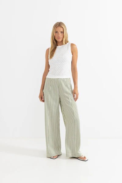 COVE STRIPE WIDE LEG PANT - Rhythm1025W - PA03 - ALO - ALOE - 10