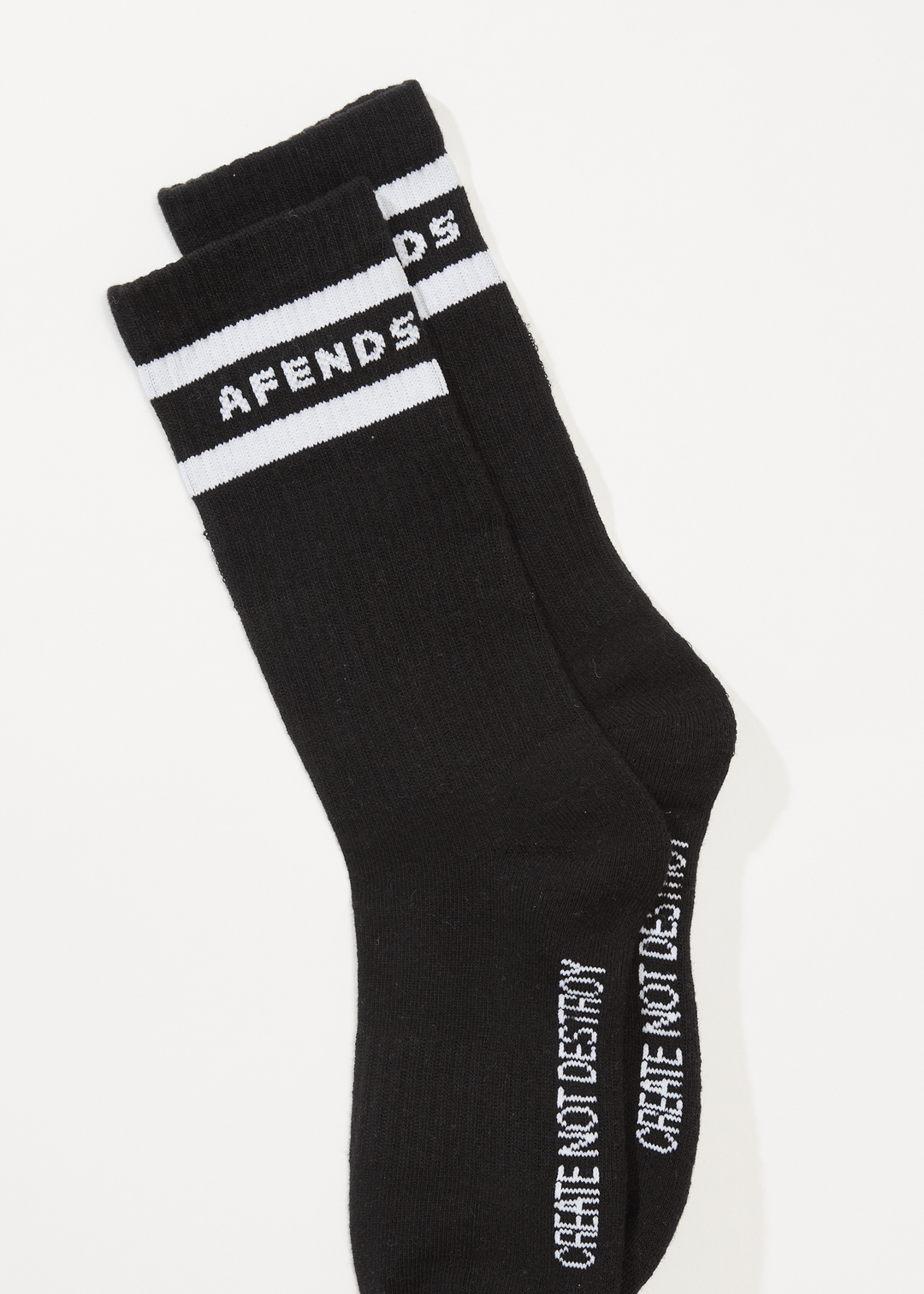 Create Not Destroy - Socks Two Pack - AfendsA230678 - BLACK / WHITE - OS
