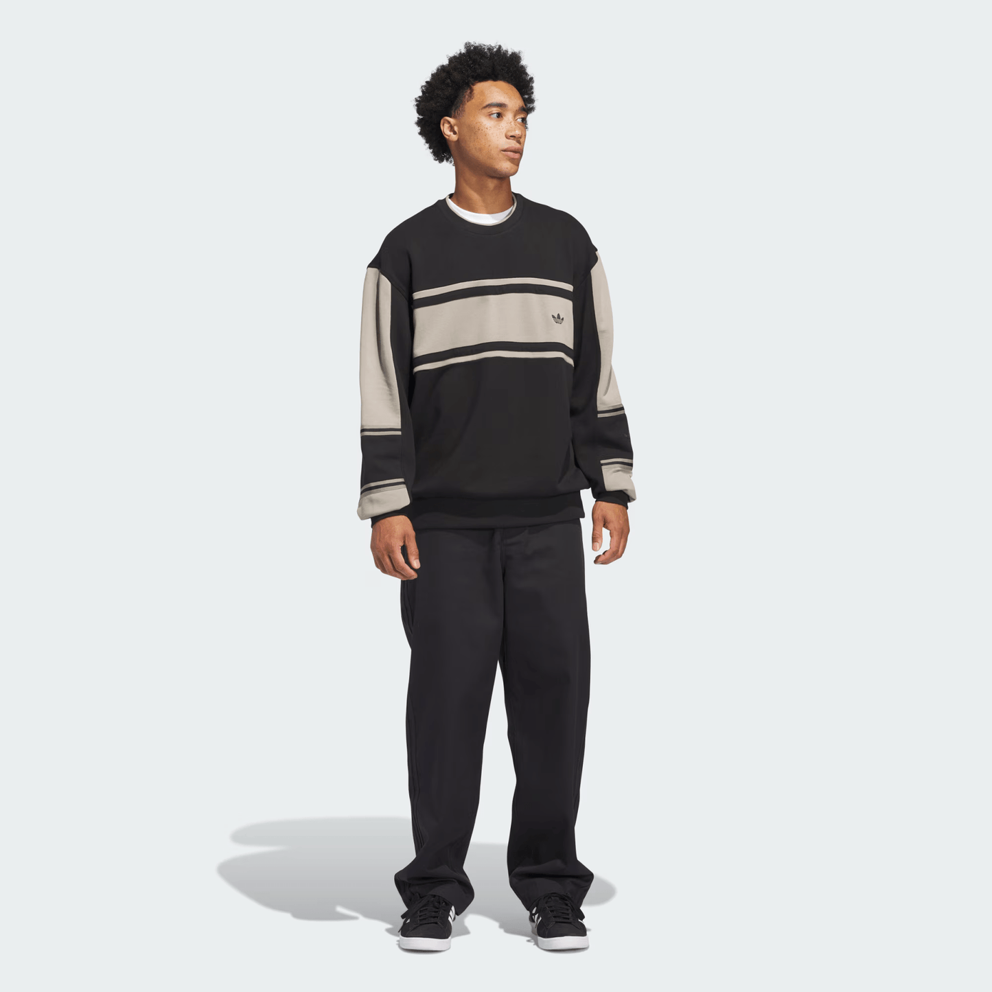 Crew Sweater - AdidasJC7605 - BLK/PUT - Black/Putbeige - L