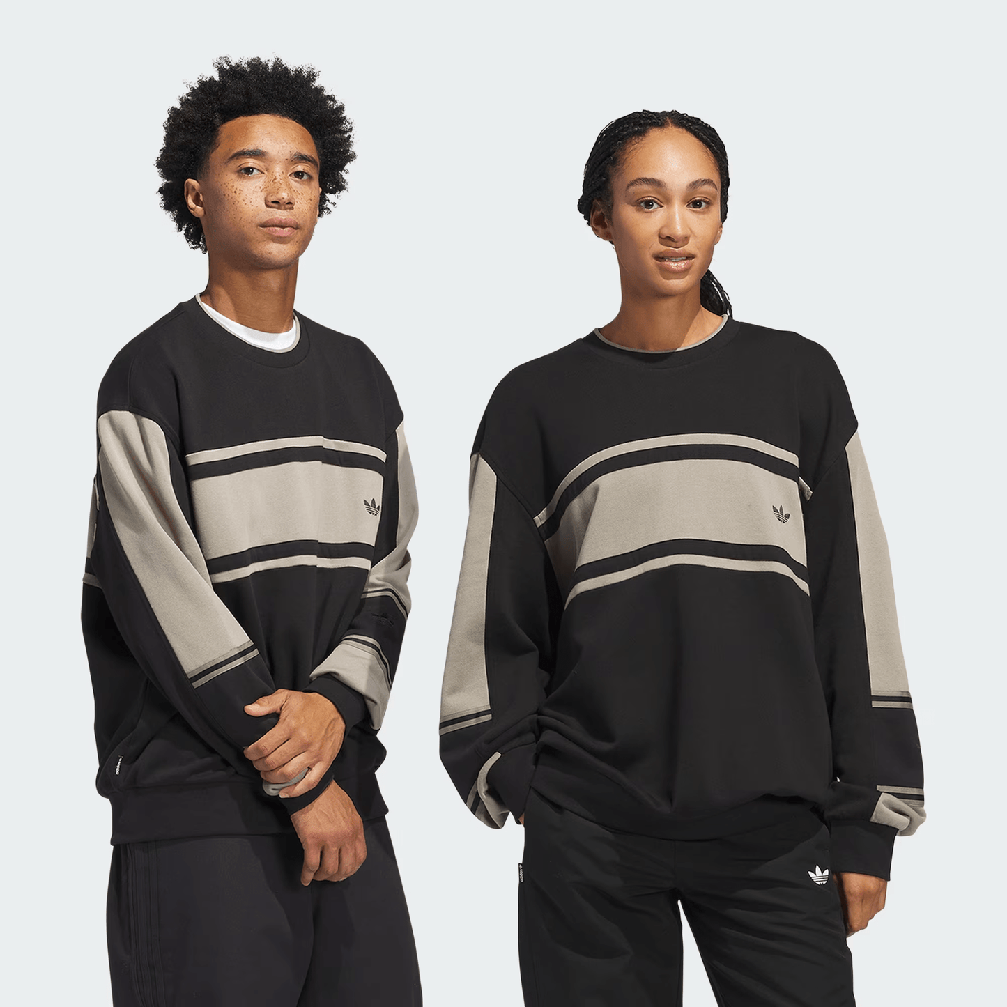 Crew Sweater - AdidasJC7605 - BLK/PUT - Black/Putbeige - L