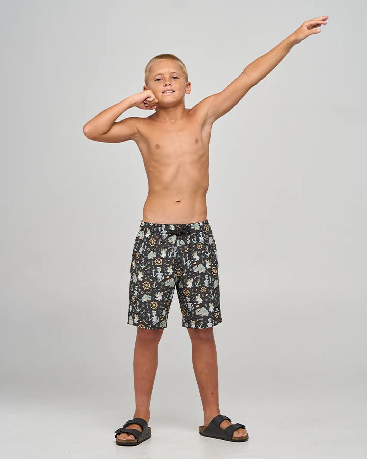 CROC CAPTAIN | YOUTH 16" SWIM VOLLEY SHORT - The Mad HueysH125B04001-VINTAGE BLACK-8