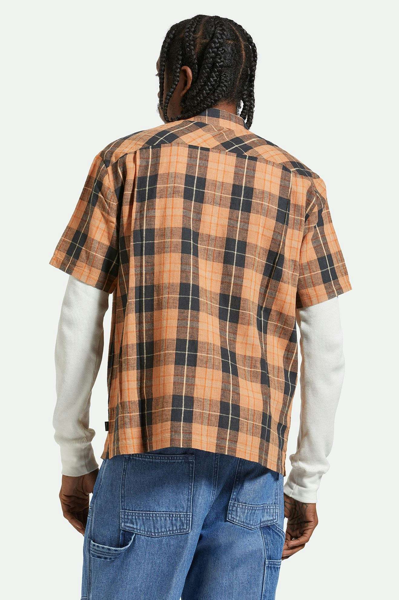 Cru Linen Blend - Brixton01420 - BLKRO - Black/Rust Orange - L