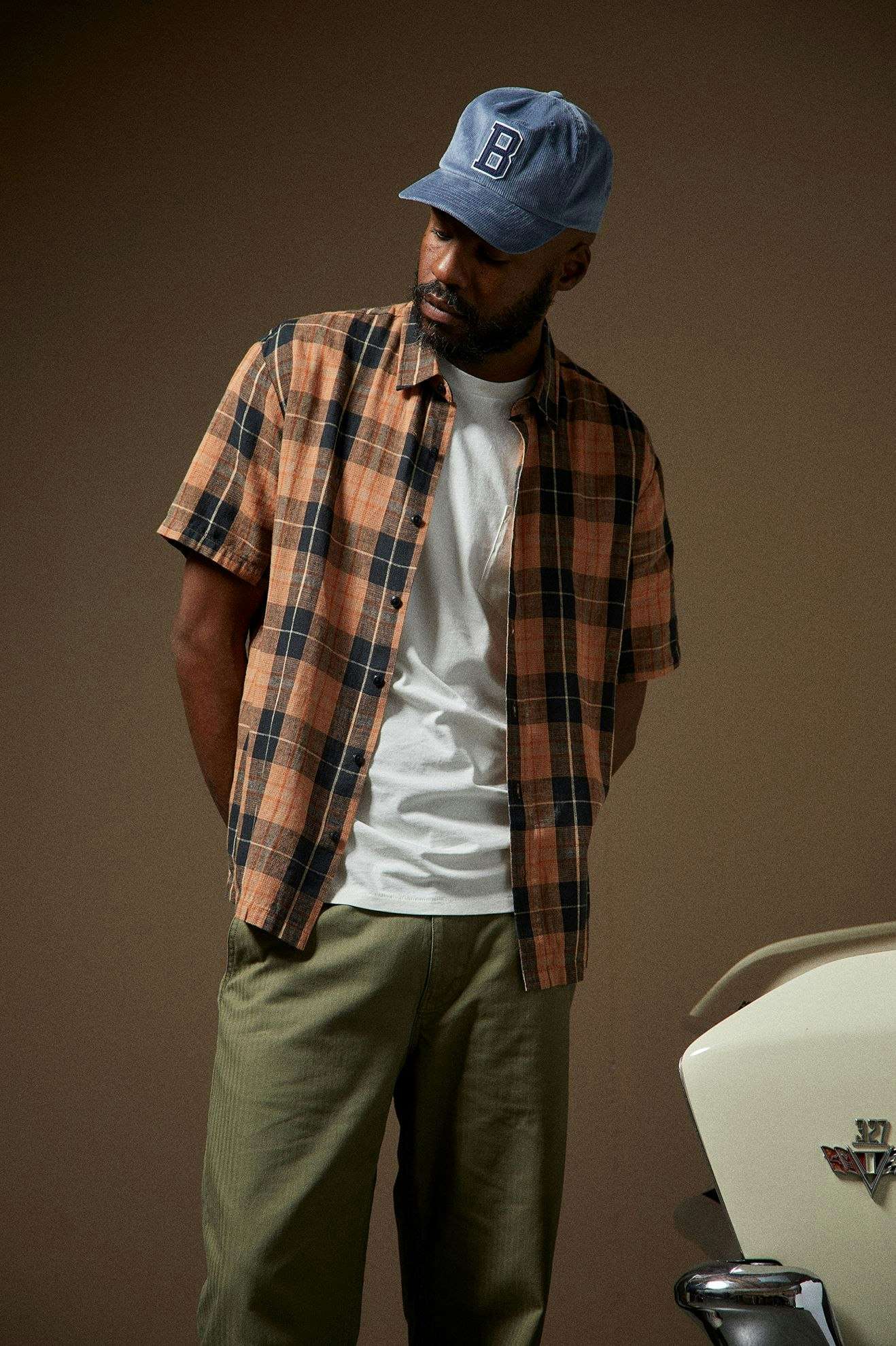 Cru Linen Blend - Brixton01420 - BLKRO - Black/Rust Orange - L