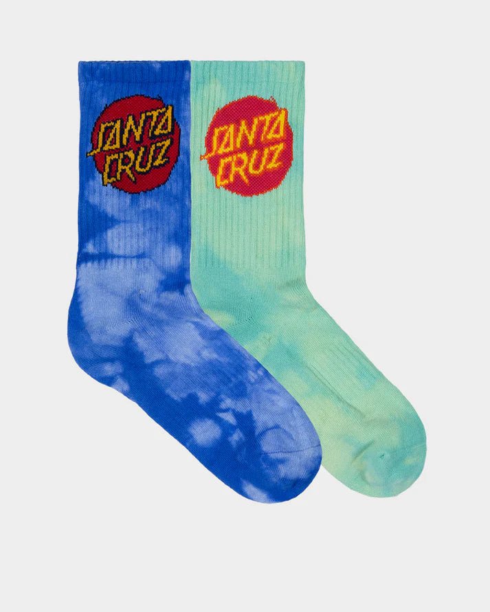 CRUZ DYE CREW SOCK 2 PACK - Santa CruzSB225 - SO03 - BLUE TDYE - TEAL TDYE - 2to8