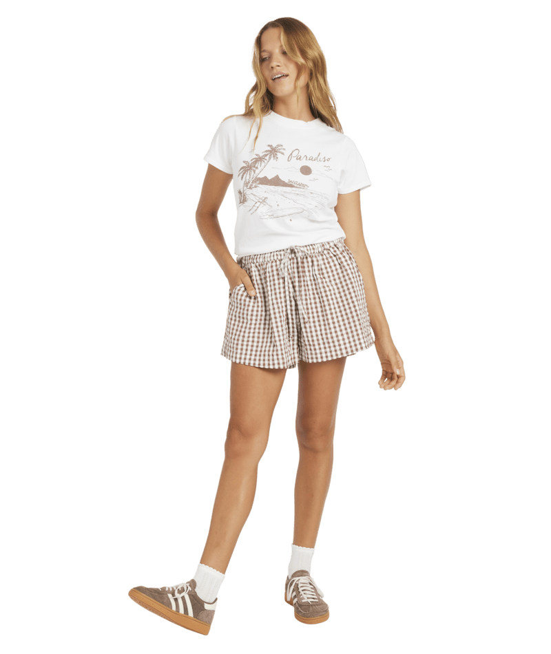 DELILAH CHECK SHORT - Roxy26B094570 - COCONUT - XS
