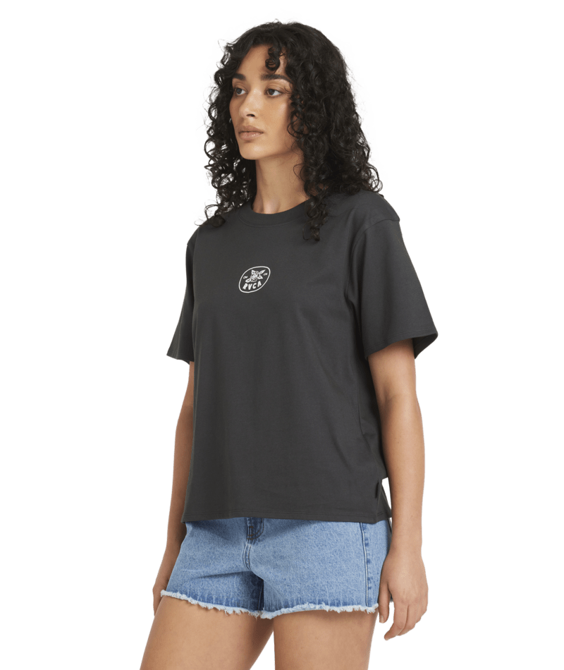 ELECTRIC ROSE EASY TEE - RVCAUVJZT00303 - BLACK WASH - XS/6