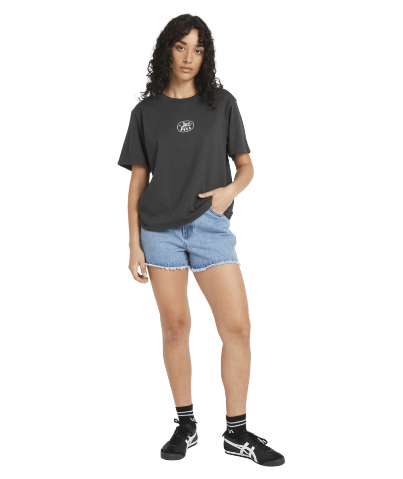 ELECTRIC ROSE EASY TEE - RVCAUVJZT00303 - BLACK WASH - XS/6