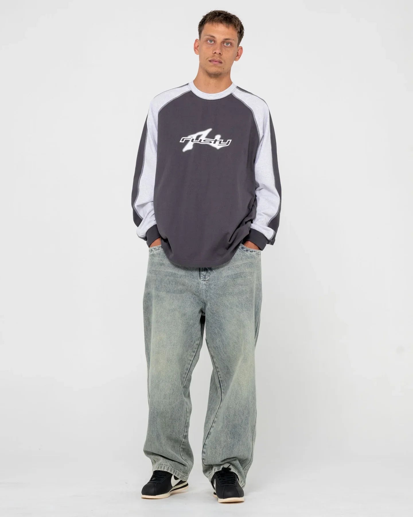 Fade - R Long Slv Tee - RustyTTM3029 - CBR - Carbon - L