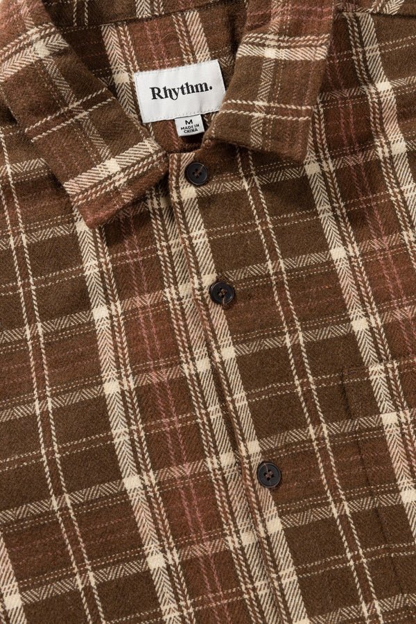 Flannel LS Shirt - Rhythm0124M - WT02 - CHO - Chocolate - 2XL