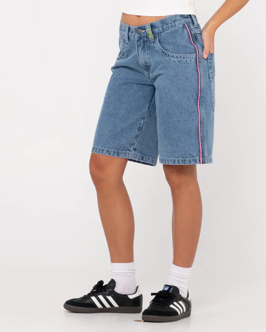 Flip Mommy Low Rise Wide Leg Demin Short - Rusty234 - WKL0794 - SBF - Sea Blue/Fuschia - 10