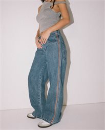 Flip Mommy Low Rise Wide Leg Denim Jean - RustyPAL1414 - MBO - Middy Blue - 10