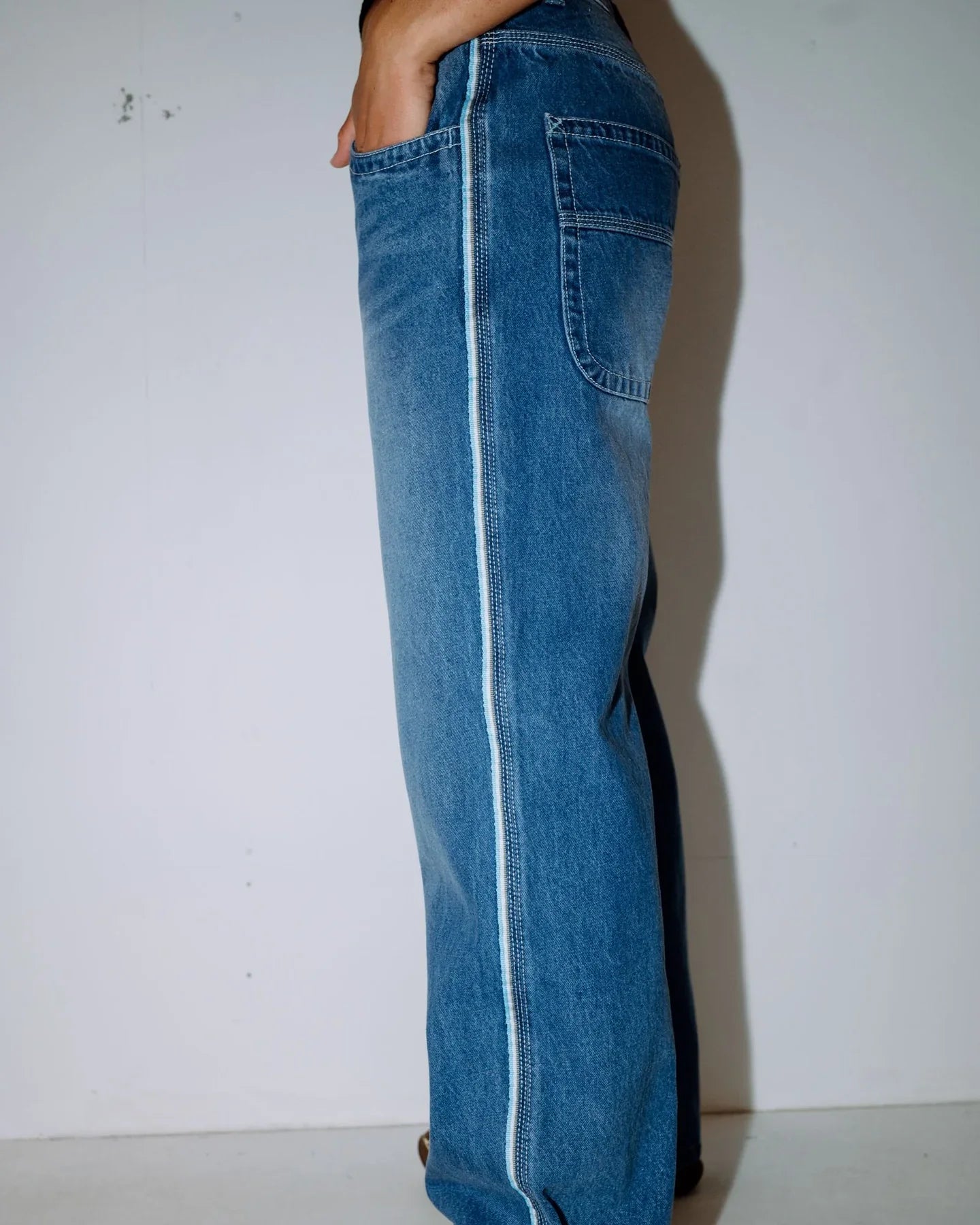Flip Mommy Low Rise Wide Leg Denim Jean - RustyPAL1414 - BDB - Blasted Middy Blue - 10