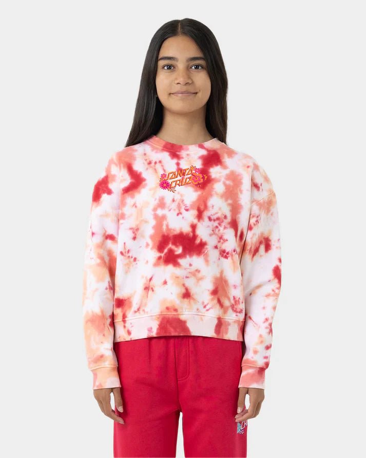 Free Spirit Floral Stack Front Sweater - SantaCruzSG125 - CR02 - Pink Coral Tie Dye - 10
