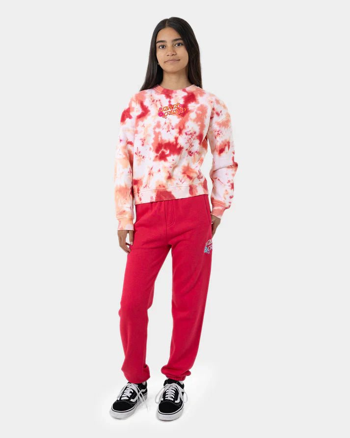 Free Spirit Floral Stack Front Sweater - SantaCruzSG125 - CR02 - Pink Coral Tie Dye - 10