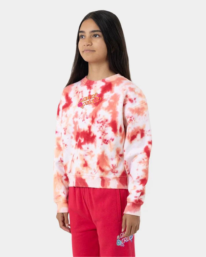 Free Spirit Floral Stack Front Sweater - SantaCruzSG125 - CR02 - Pink Coral Tie Dye - 10