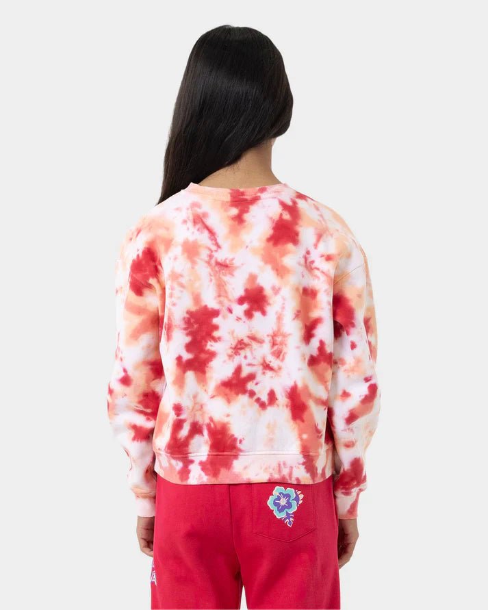 Free Spirit Floral Stack Front Sweater - SantaCruzSG125 - CR02 - Pink Coral Tie Dye - 10