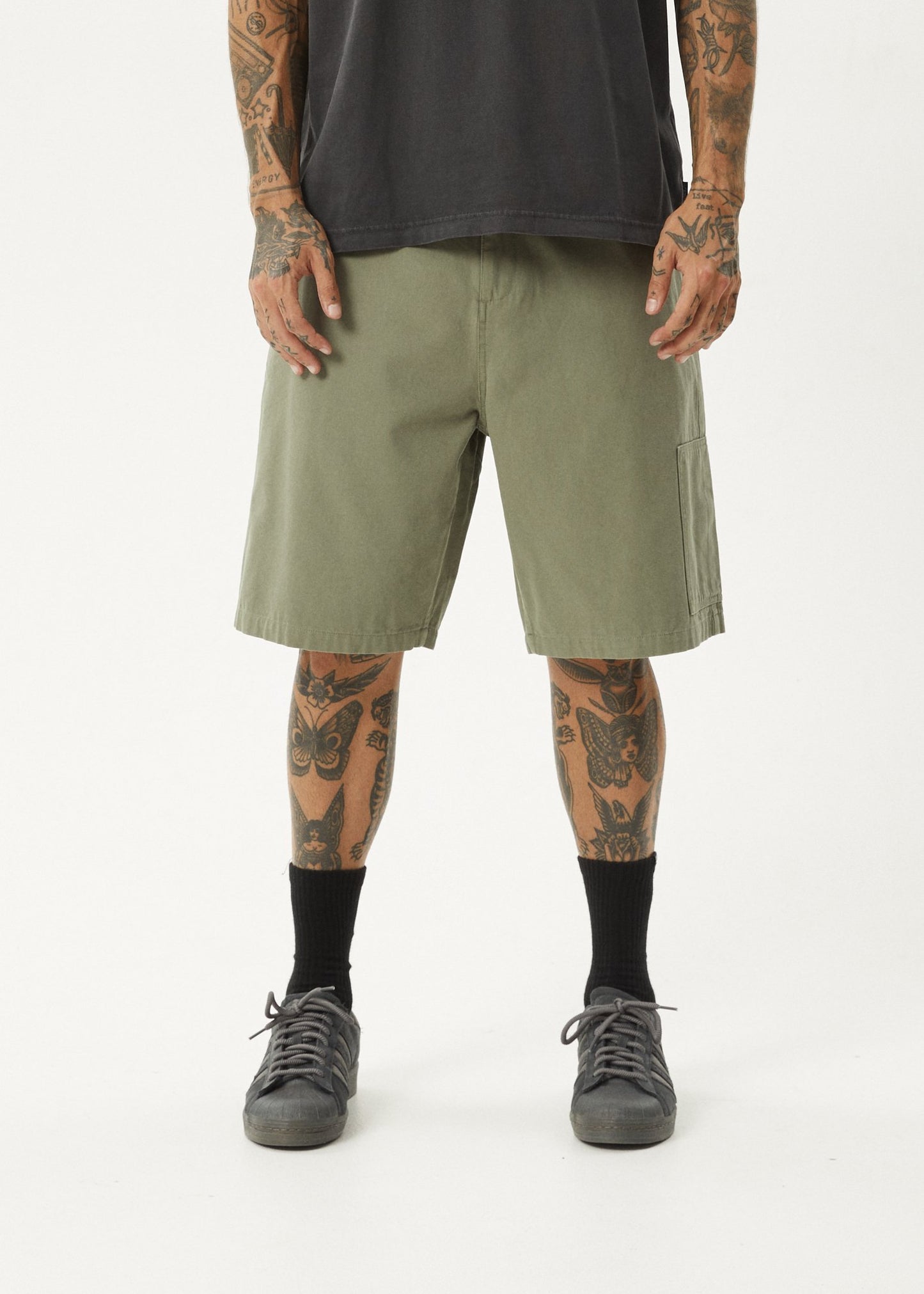 Harper - Recycled Canvas Carpenter Short 20 Inch - AfendsM230311 - Olive - 28