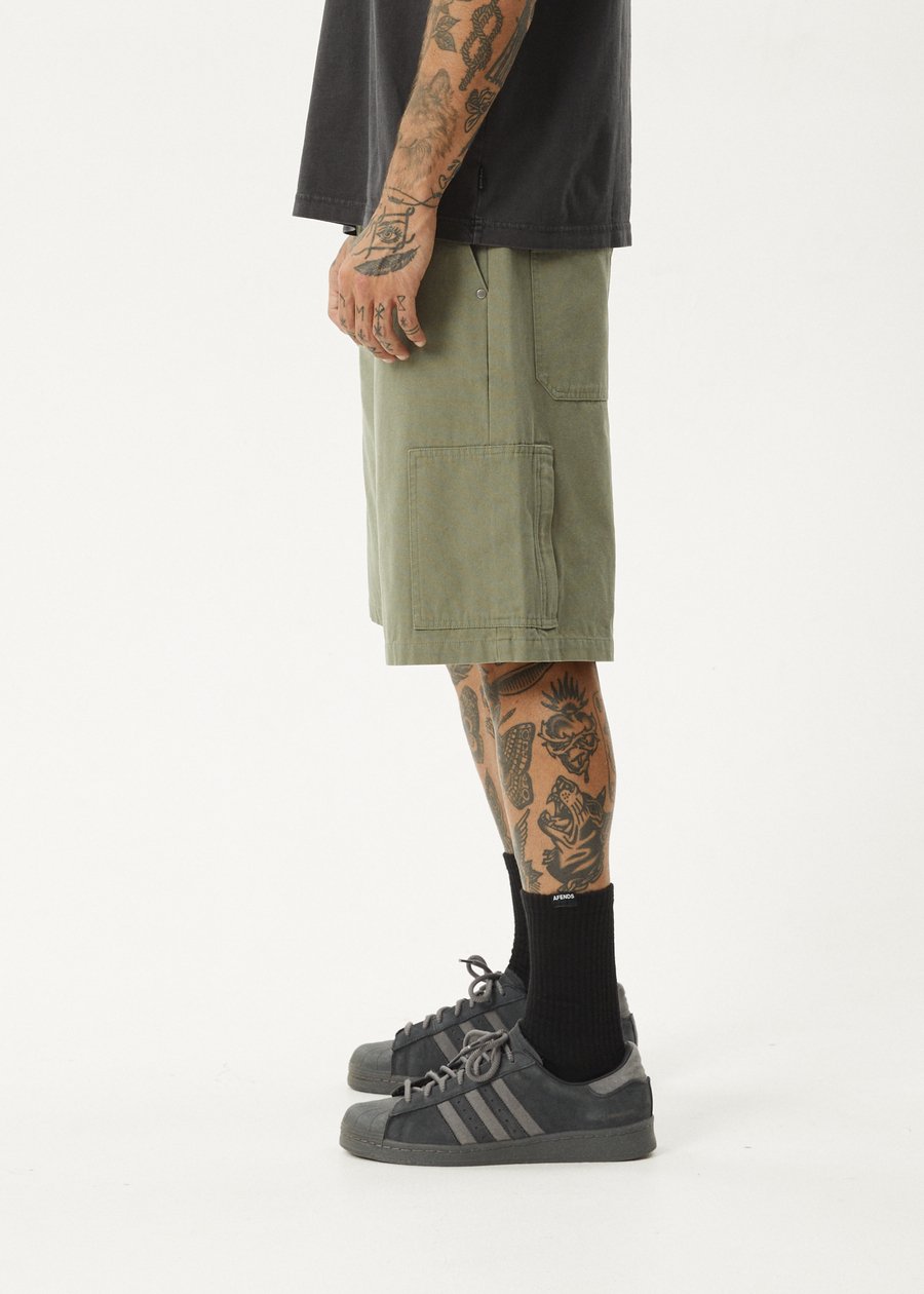 Harper - Recycled Canvas Carpenter Short 20 Inch - AfendsM230311 - Olive - 28