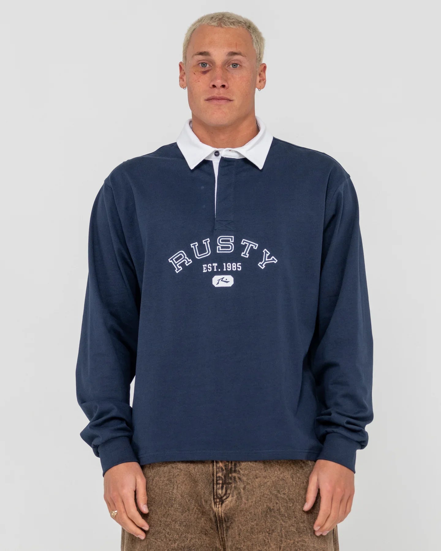 Harvard Long Sleeve Rugby - RustyMWM0398 - NVB - Navy Blue - L