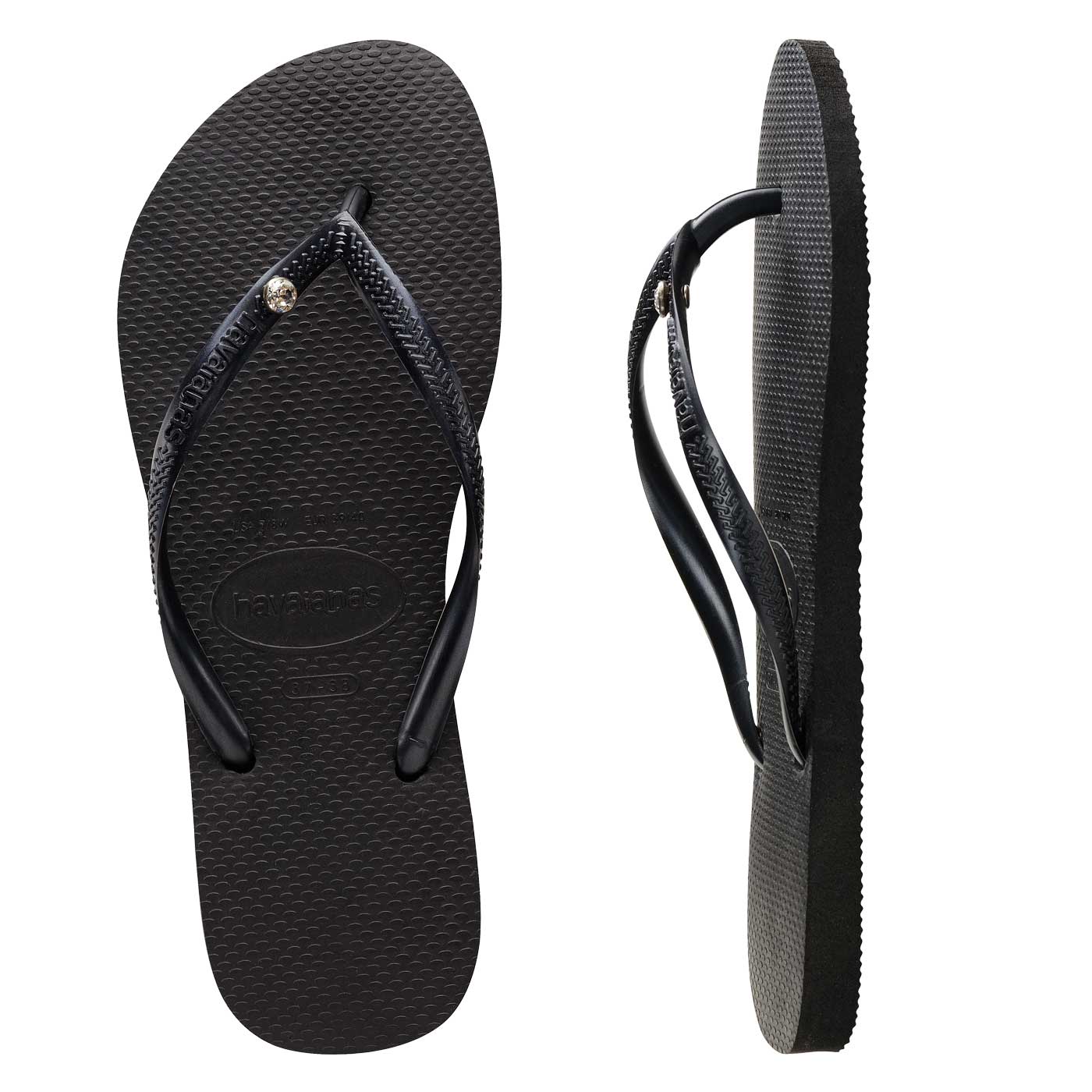 Havaianas Slim Crystal SW Black/Black - HavaianasHSCS1069 - Preto/Preto - 35to36