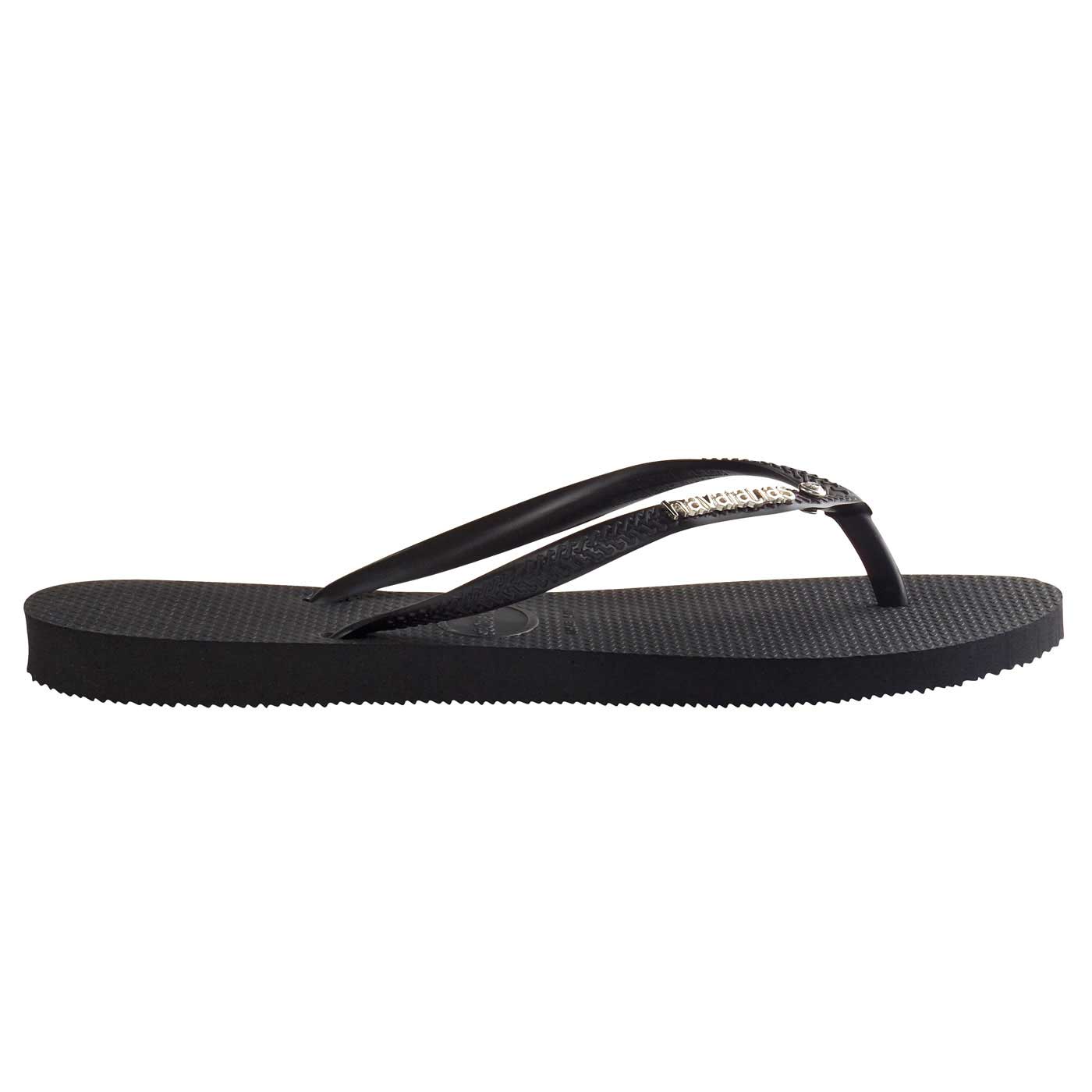 Havaianas Slim Metal Logo Crystal Black/Black - HavaianasHSLC0090 - Preto - 35to36