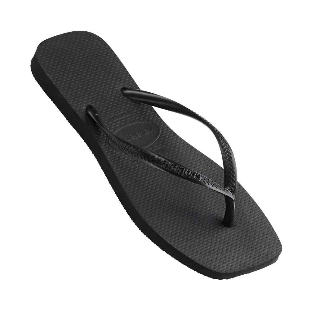 Havaianas Slim Square Solid Thong - Havaianashssb0091f - Black - 35to36
