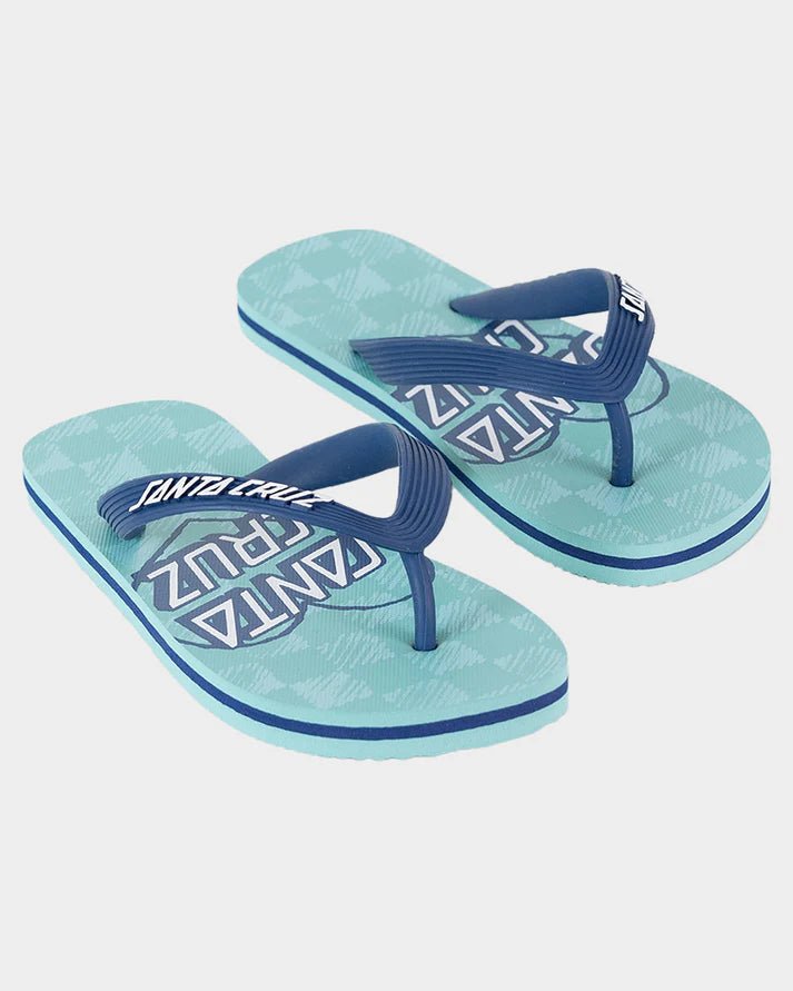 HEART DOT HOLLOW THONGS - Santa CruzSG225 - FO01 - AQUA CHECK - SIZE 3